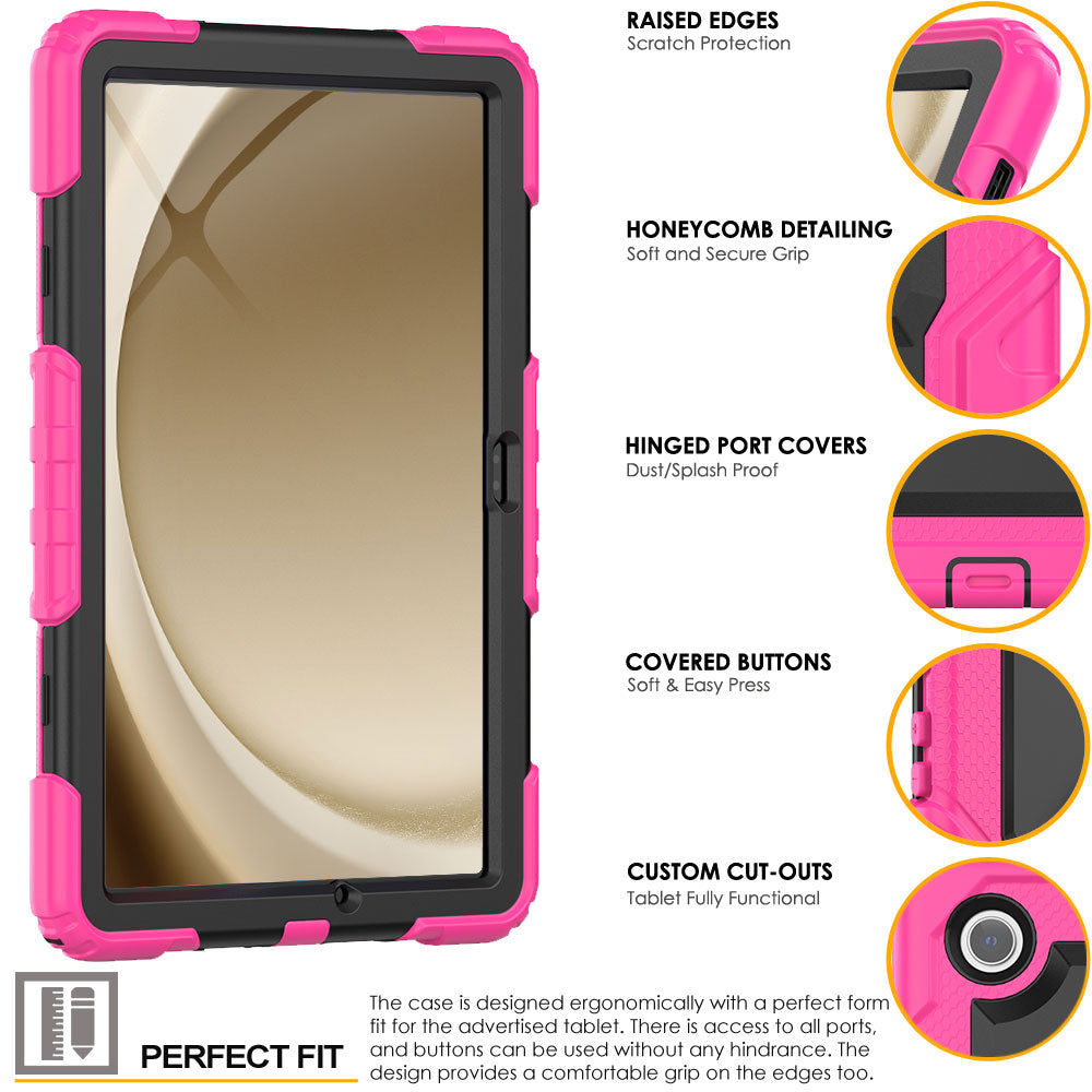 TECHGEAR Utility Case for Samsung Galaxy Tab A11+ (A11 Plus) 11" (SM-X230 / SM-X236) – Full Body Rugged Case with Stand, Hand Strap & Shoulder Strap