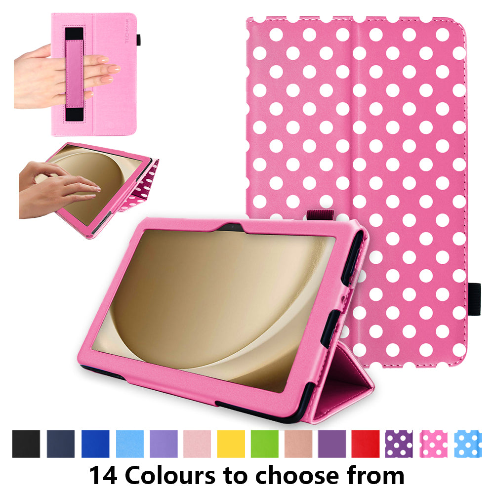 TECHGEAR Folio Case for Samsung Galaxy Tab A11+ & A9+ 11" (SM-X230/X236/X210/X215) – Leather Stand Cover with Hand Strap & Auto Sleep/Wake