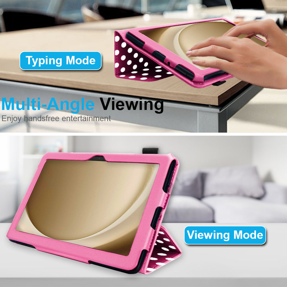 TECHGEAR Folio Case for Samsung Galaxy Tab A11+ & A9+ 11" (SM-X230/X236/X210/X215) – Leather Stand Cover with Hand Strap & Auto Sleep/Wake