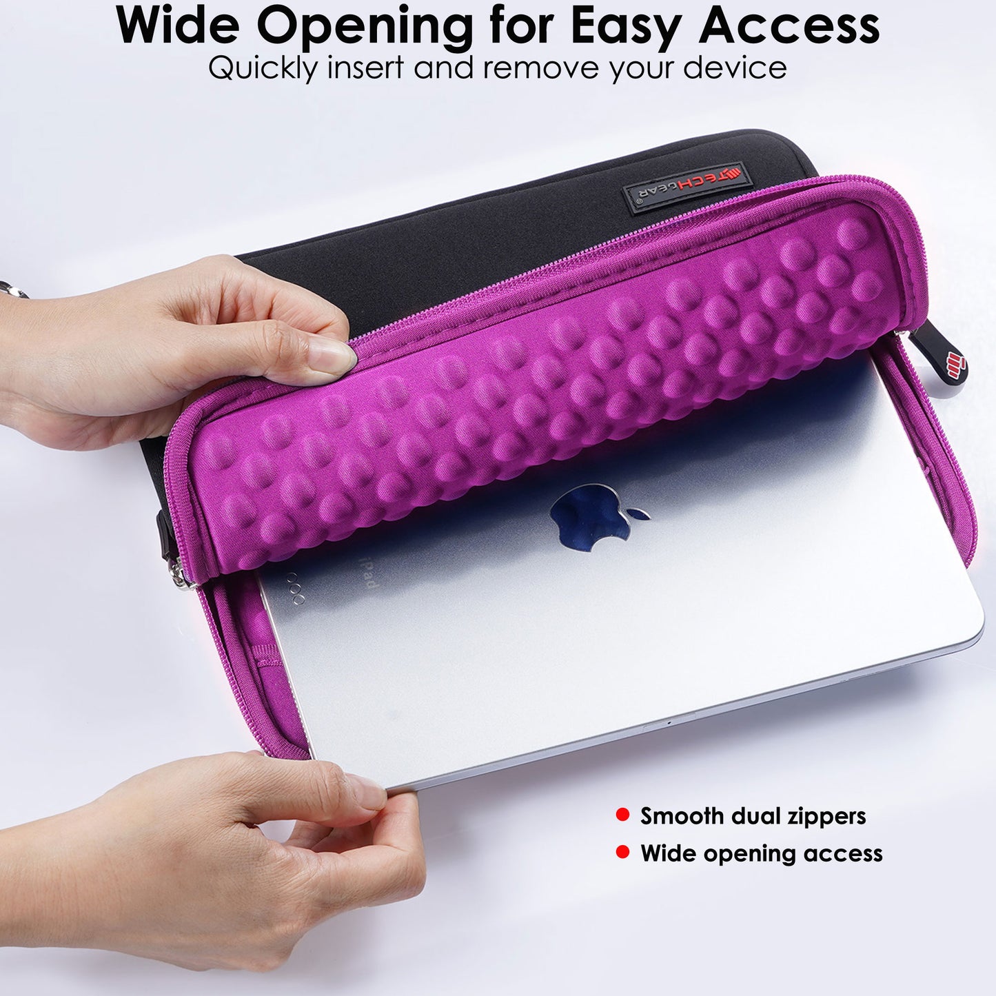 TECHGEAR Tablet Sleeve Case 7–13 Inch - Shockproof Neoprene Pouch with Bubble Protection, Zip Pocket, Slim Protective iPad Samsung Tablet Laptop Sleeve
