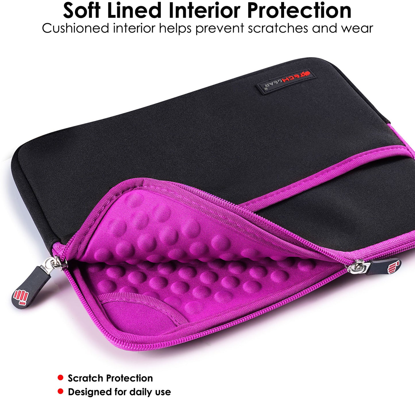 TECHGEAR Tablet Sleeve Case 7–13 Inch - Shockproof Neoprene Pouch with Bubble Protection, Zip Pocket, Slim Protective iPad Samsung Tablet Laptop Sleeve