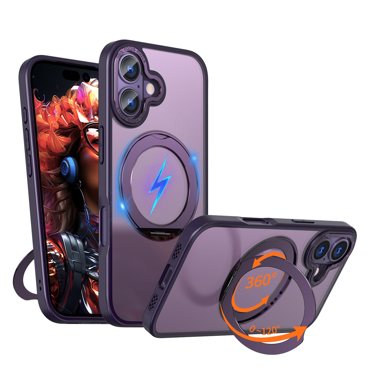 [Magnetic Ring Kickstand] For Apple iPhone 17, Slim, Tough Shockproof Armour, MagSafe Compatible Case with Stand