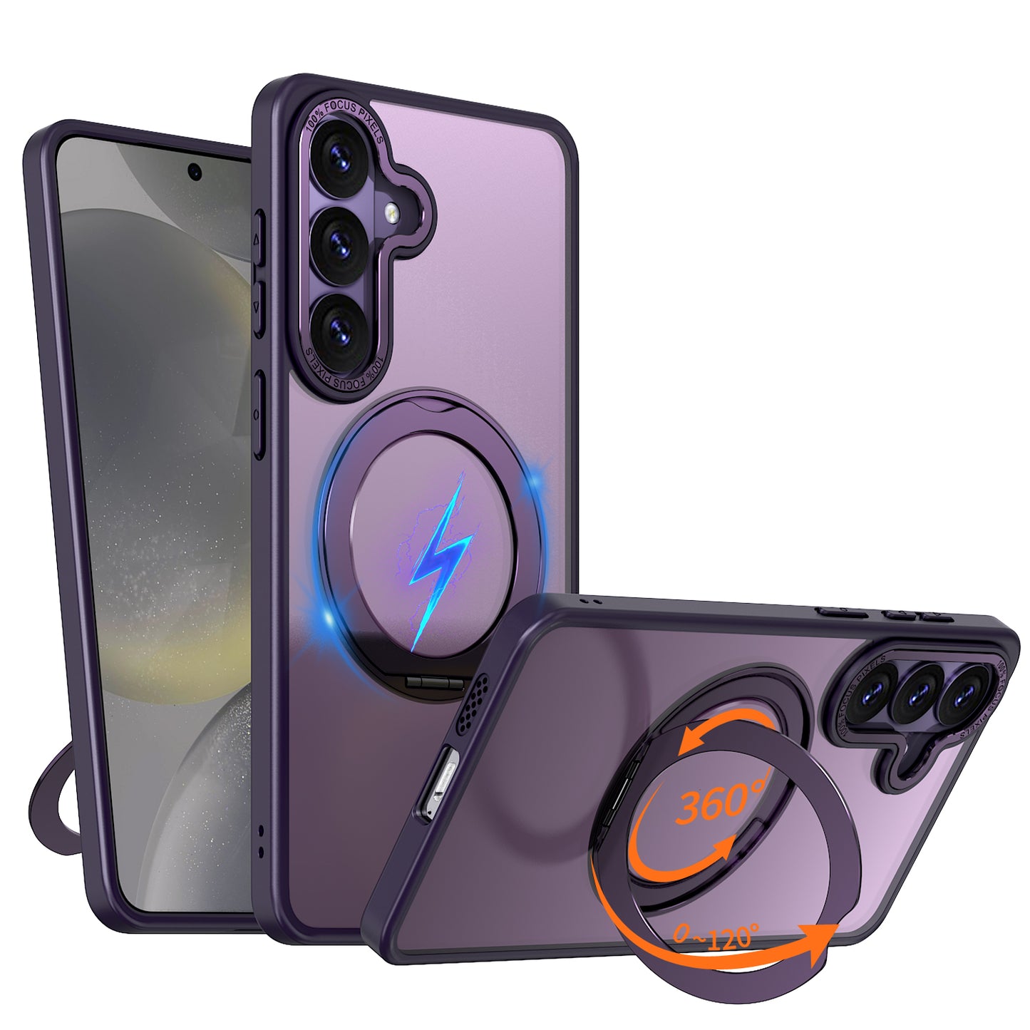 TECHGEAR Magnetic Stand Case for Samsung Galaxy S26 Plus - Shockproof Hybrid Cover with 360° Ring Holder, Hard Back & Wireless Charging Compatible