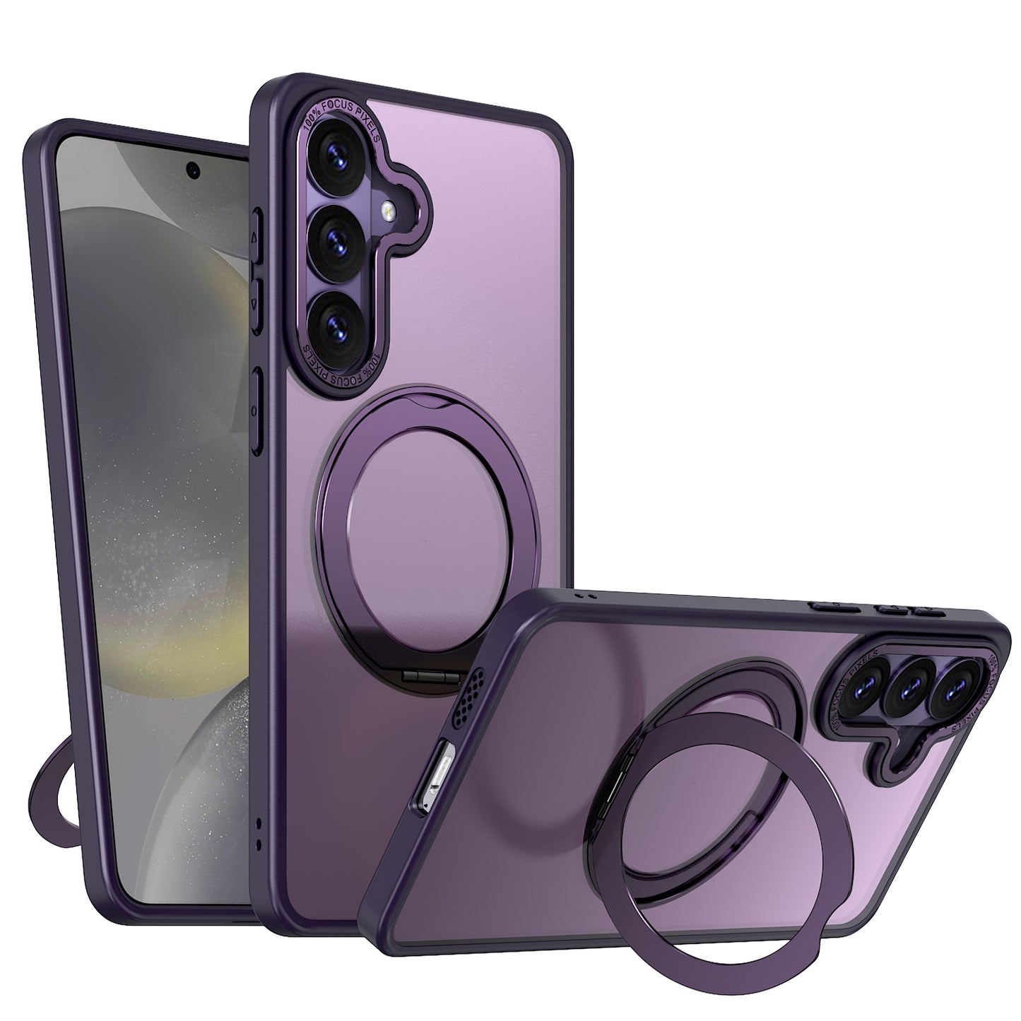 TECHGEAR Magnetic Stand Case for Samsung Galaxy S26 Plus - Shockproof Hybrid Cover with 360° Ring Holder, Hard Back & Wireless Charging Compatible