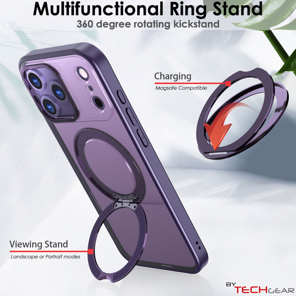 [Magnetic Ring Kickstand] For Apple iPhone 17 Pro Max, Slim, Tough Shockproof Armour, MagSafe Compatible Case with Stand