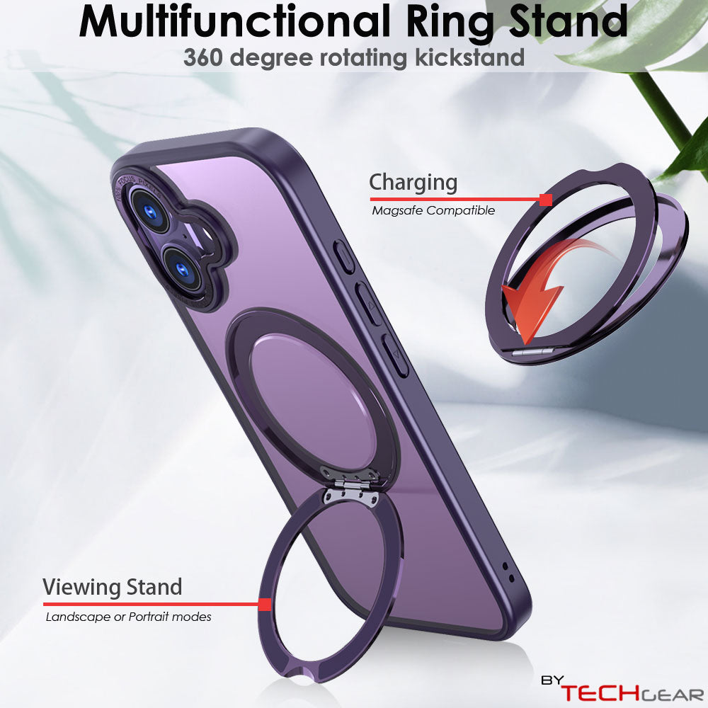 [Magnetic Ring Kickstand] For Apple iPhone 17, Slim, Tough Shockproof Armour, MagSafe Compatible Case with Stand