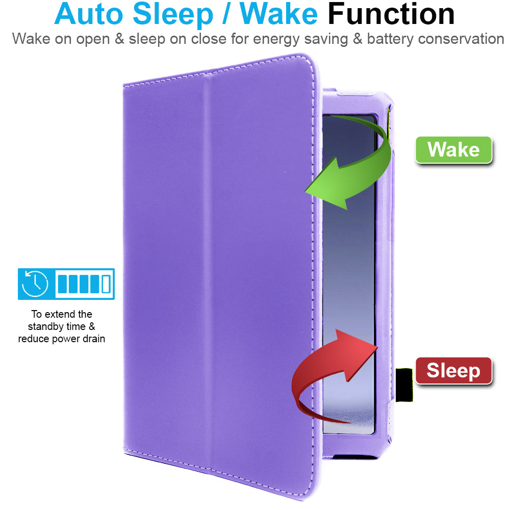 TECHGEAR Folio Case for Samsung Galaxy Tab A11+ & A9+ 11" (SM-X230/X236/X210/X215) – Leather Stand Cover with Hand Strap & Auto Sleep/Wake