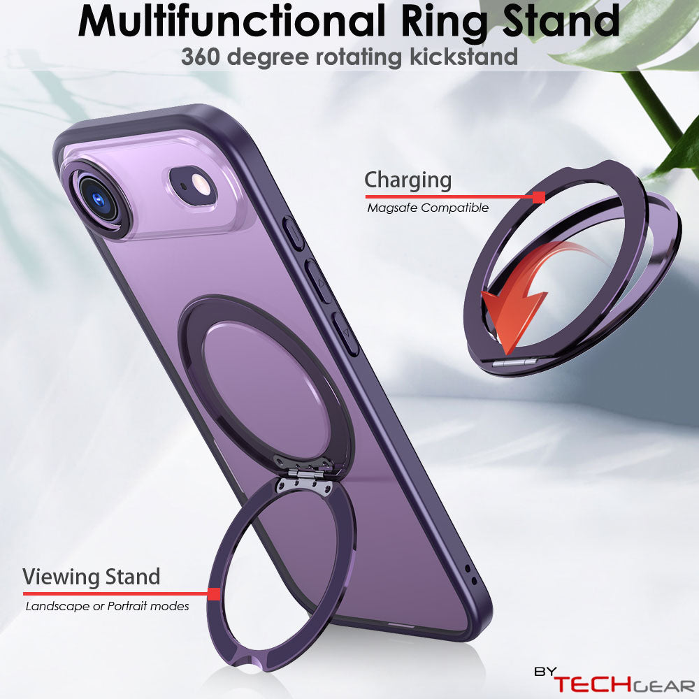 [Magnetic Ring Kickstand] For Apple iPhone Air, Slim, Tough Shockproof Armour, MagSafe Compatible Case with Stand