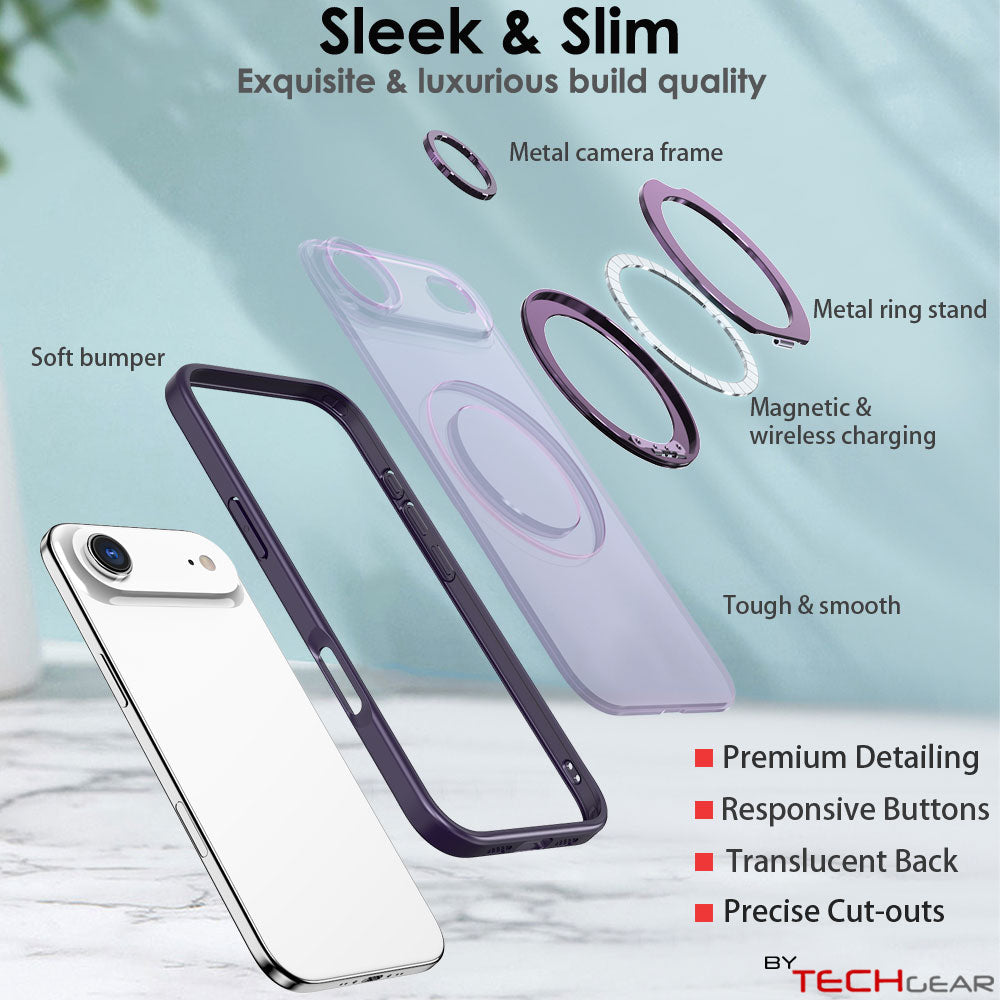 [Magnetic Ring Kickstand] For Apple iPhone Air, Slim, Tough Shockproof Armour, MagSafe Compatible Case with Stand