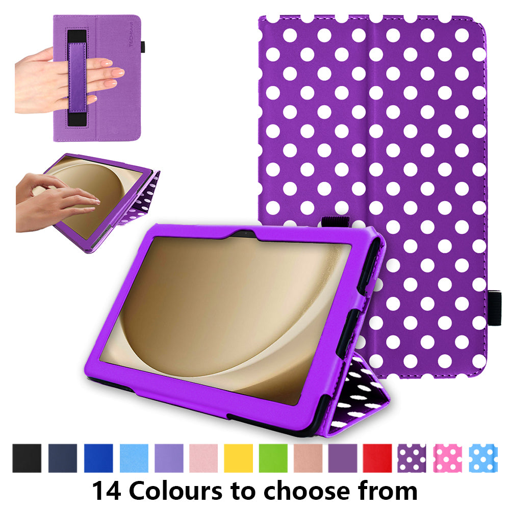 TECHGEAR Folio Case for Samsung Galaxy Tab A11+ & A9+ 11" (SM-X230/X236/X210/X215) – Leather Stand Cover with Hand Strap & Auto Sleep/Wake