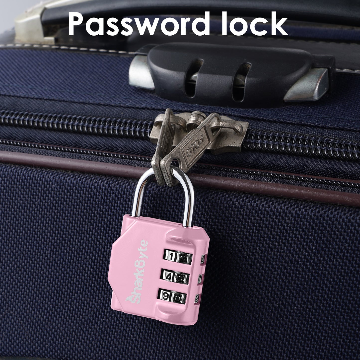 SharkByte Luggage Locks – 3-Dial Weatherproof Combination Padlock for Suitcases, Travel Bags, Gym Lockers & Outdoor Use (1 / 2 / 3 / 4 Pack)