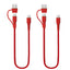 TECHGEAR 2-in-1 100 W USB-A/C to USB-C Soft Silicone Fast Charging Cable – Tangle-Free, PD 3.0/QC 4.0, E-Marker – Black | Red | White – 30 cm | 1 m | 2 m | 3 m | 2 Pack | 3 Pack