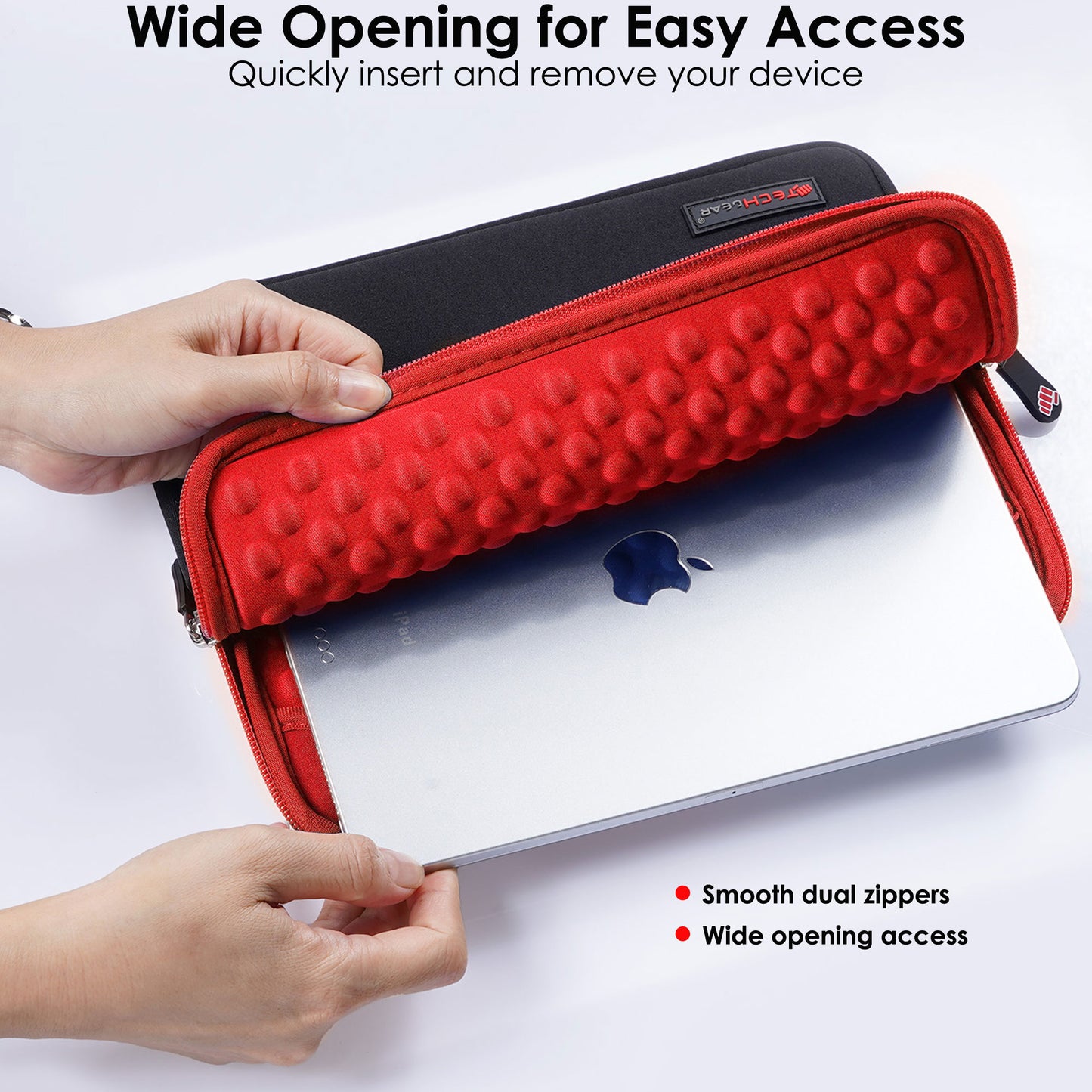 TECHGEAR Tablet Sleeve Case 7–13 Inch - Shockproof Neoprene Pouch with Bubble Protection, Zip Pocket, Slim Protective iPad Samsung Tablet Laptop Sleeve