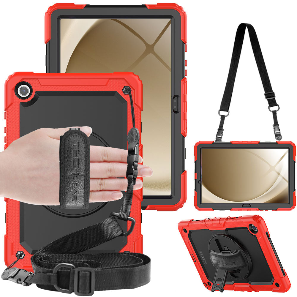 TECHGEAR Utility Case for Samsung Galaxy Tab A11+ (A11 Plus) 11" (SM-X230 / SM-X236) – Full Body Rugged Case with Stand, Hand Strap & Shoulder Strap