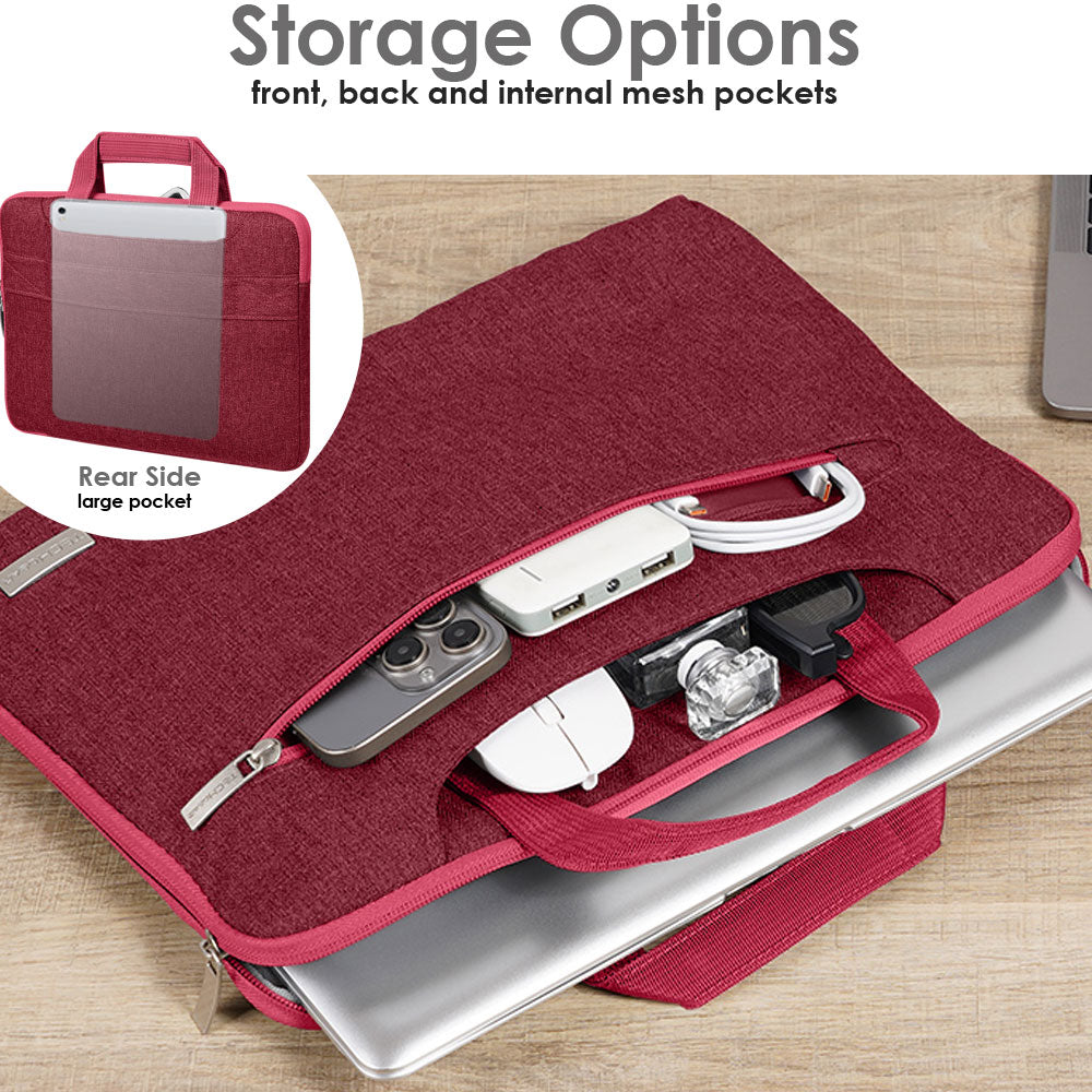 TECHGEAR UrbanDash Laptop Case – 4-in-1 Portable Laptop Sleeve with Strap, Handles & Trolley Belt, Shockproof Carry Case (Available in 5 Colours, and Sizes 11–15.6”)