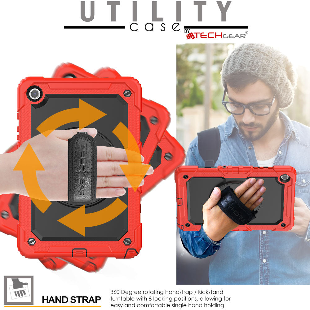 TECHGEAR Utility Case for Samsung Galaxy Tab A11+ (A11 Plus) 11" (SM-X230 / SM-X236) – Full Body Rugged Case with Stand, Hand Strap & Shoulder Strap