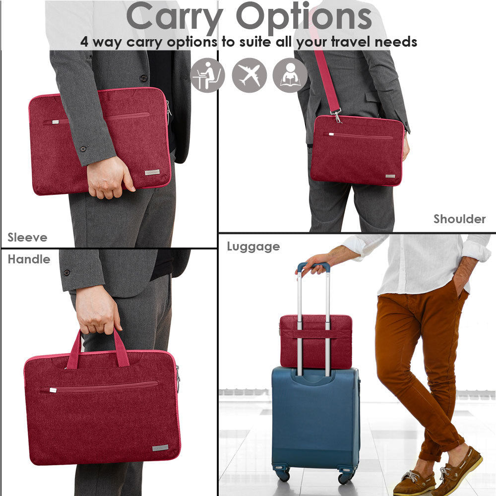 TECHGEAR UrbanDash Laptop Case – 4-in-1 Portable Laptop Sleeve with Strap, Handles & Trolley Belt, Shockproof Carry Case (Available in 5 Colours, and Sizes 11–15.6”)