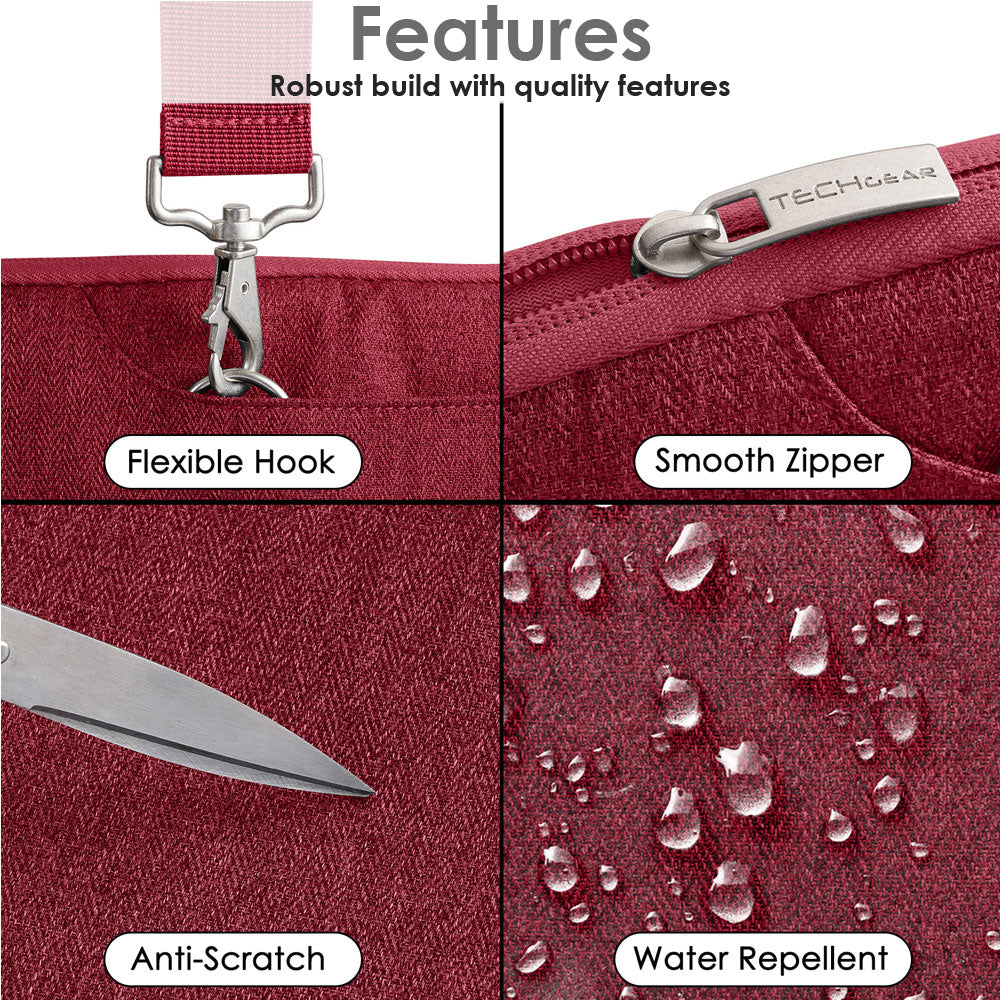 TECHGEAR UrbanDash Laptop Case – 4-in-1 Portable Laptop Sleeve with Strap, Handles & Trolley Belt, Shockproof Carry Case (Available in 5 Colours, and Sizes 11–15.6”)