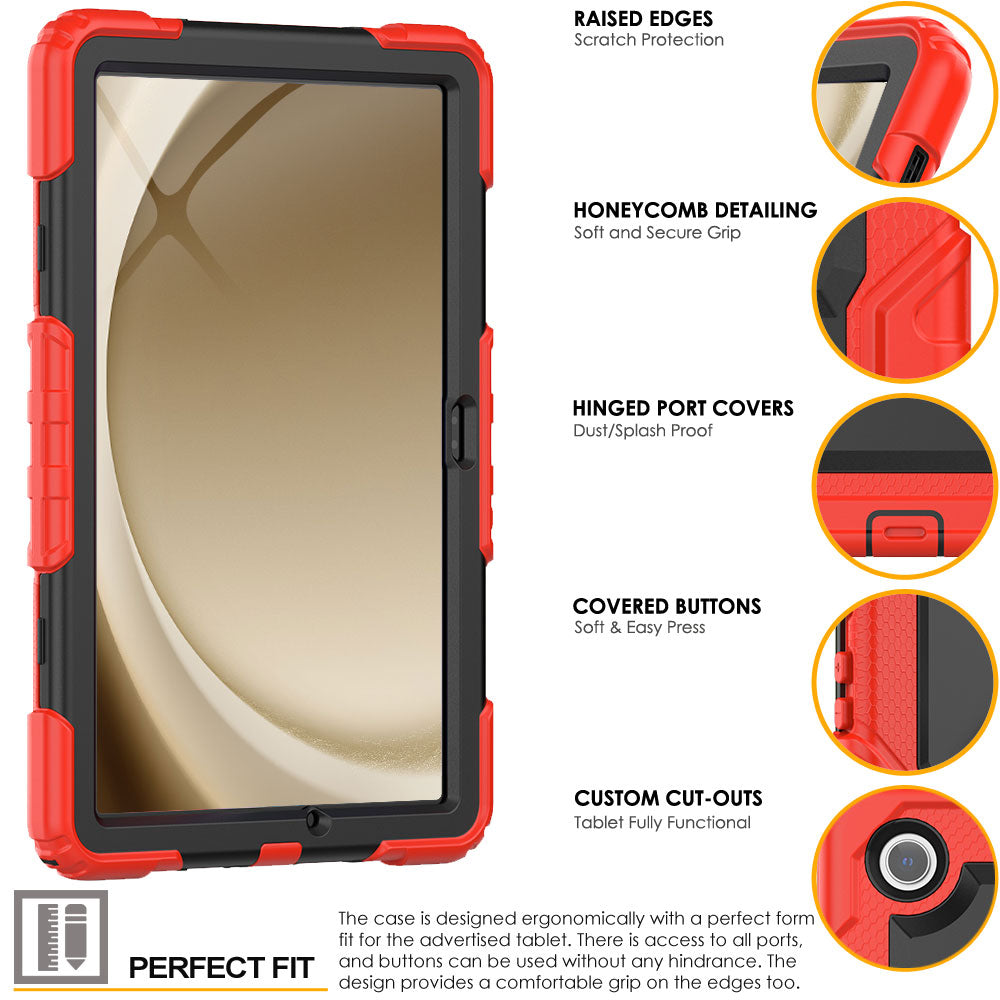 TECHGEAR Utility Case for Samsung Galaxy Tab A11+ (A11 Plus) 11" (SM-X230 / SM-X236) – Full Body Rugged Case with Stand, Hand Strap & Shoulder Strap