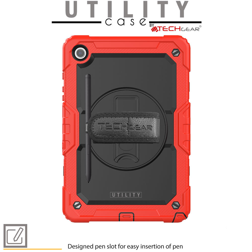 TECHGEAR Utility Case for Samsung Galaxy Tab A11+ (A11 Plus) 11" (SM-X230 / SM-X236) – Full Body Rugged Case with Stand, Hand Strap & Shoulder Strap