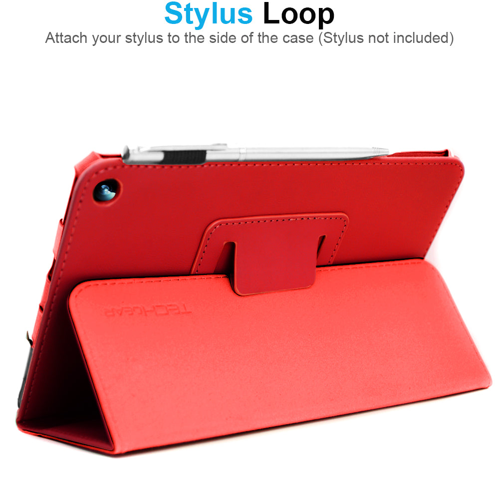 TECHGEAR Folio Case for Samsung Galaxy Tab A11+ & A9+ 11" (SM-X230/X236/X210/X215) – Leather Stand Cover with Hand Strap & Auto Sleep/Wake