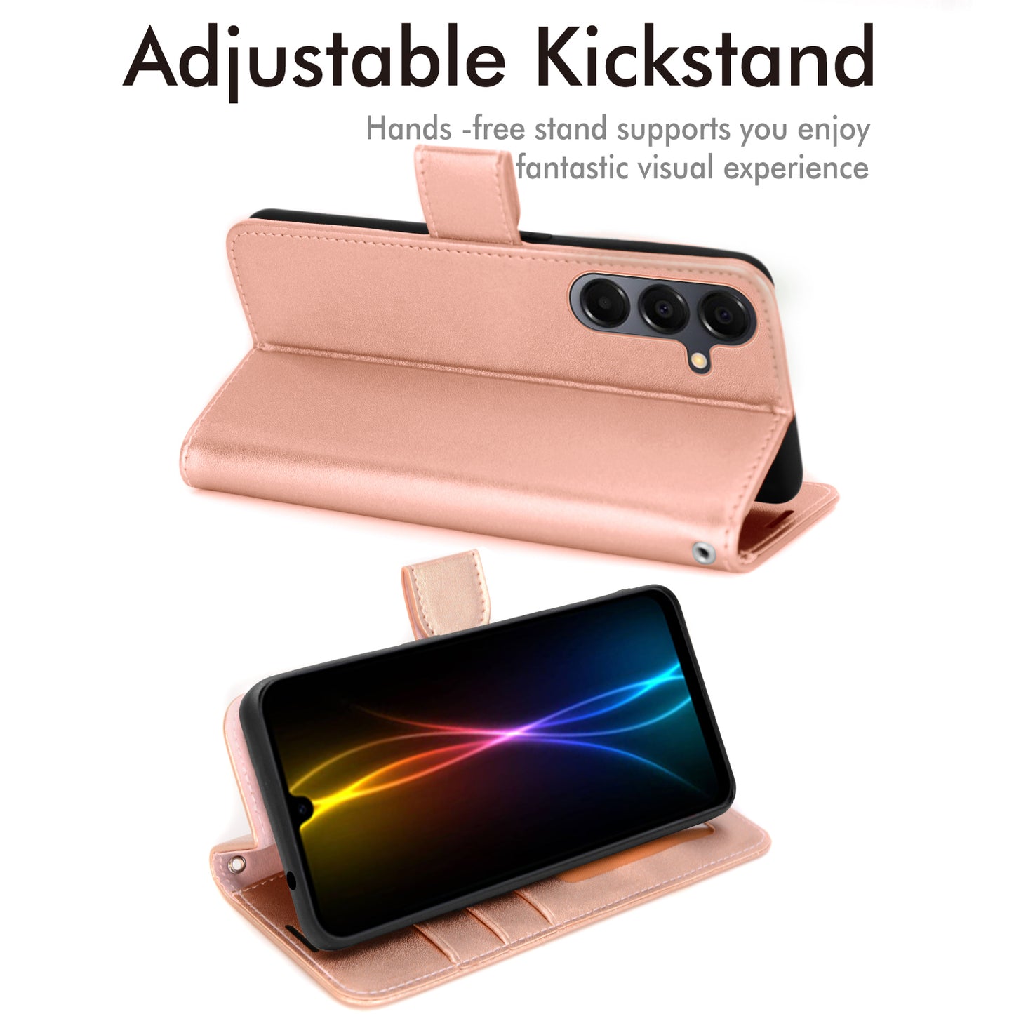 TECHGEAR Wallet Case for Samsung Galaxy A26 5G | RFID Blocking Leather Flip Cover with Card Holder, Stand, Magnetic Closure & Wrist Strap