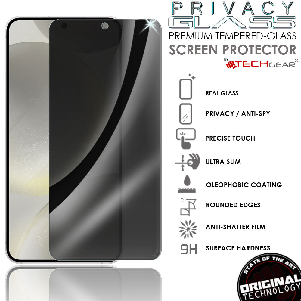TECHGEAR Privacy Tempered Glass Screen Protector for Samsung Galaxy S26 Plus 5G - Anti Spy 3D Full Coverage, 9H Scratch Resistant, Fingerprint Compatible (1 Pack / 2 Pack)