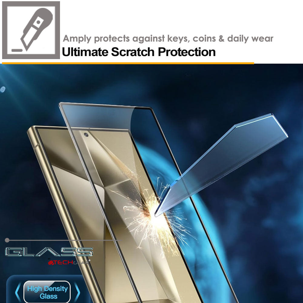 TECHGEAR Full Coverage Tempered Glass Screen Protector for Samsung Galaxy S26 Ultra 5G - 9H Full Glue Adhesion, Fingerprint ID & S Pen Compatible, Edge to Edge Protection (1 Pack / 2 Pack)