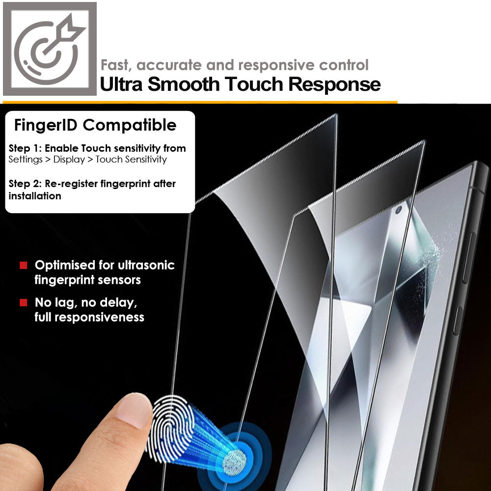 TECHGEAR Full Coverage Tempered Glass Screen Protector for Samsung Galaxy S26 Ultra 5G - 9H Full Glue Adhesion, Fingerprint ID & S Pen Compatible, Edge to Edge Protection (1 Pack / 2 Pack)