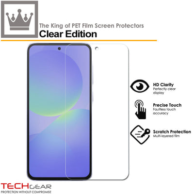 TECHGEAR Clear Screen Protector for Samsung Galaxy S25 FE & S24 FE – Ultra Clear PET Film with Easy-Clean Surface – 3 Pack / 5 Pack