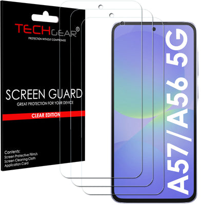 TECHGEAR Samsung Galaxy A57 5G / A56 5G Screen Protector Clear Film - Ultra Thin HD Transparent Protective Film, Case Friendly (3 Pack / 5 Pack)