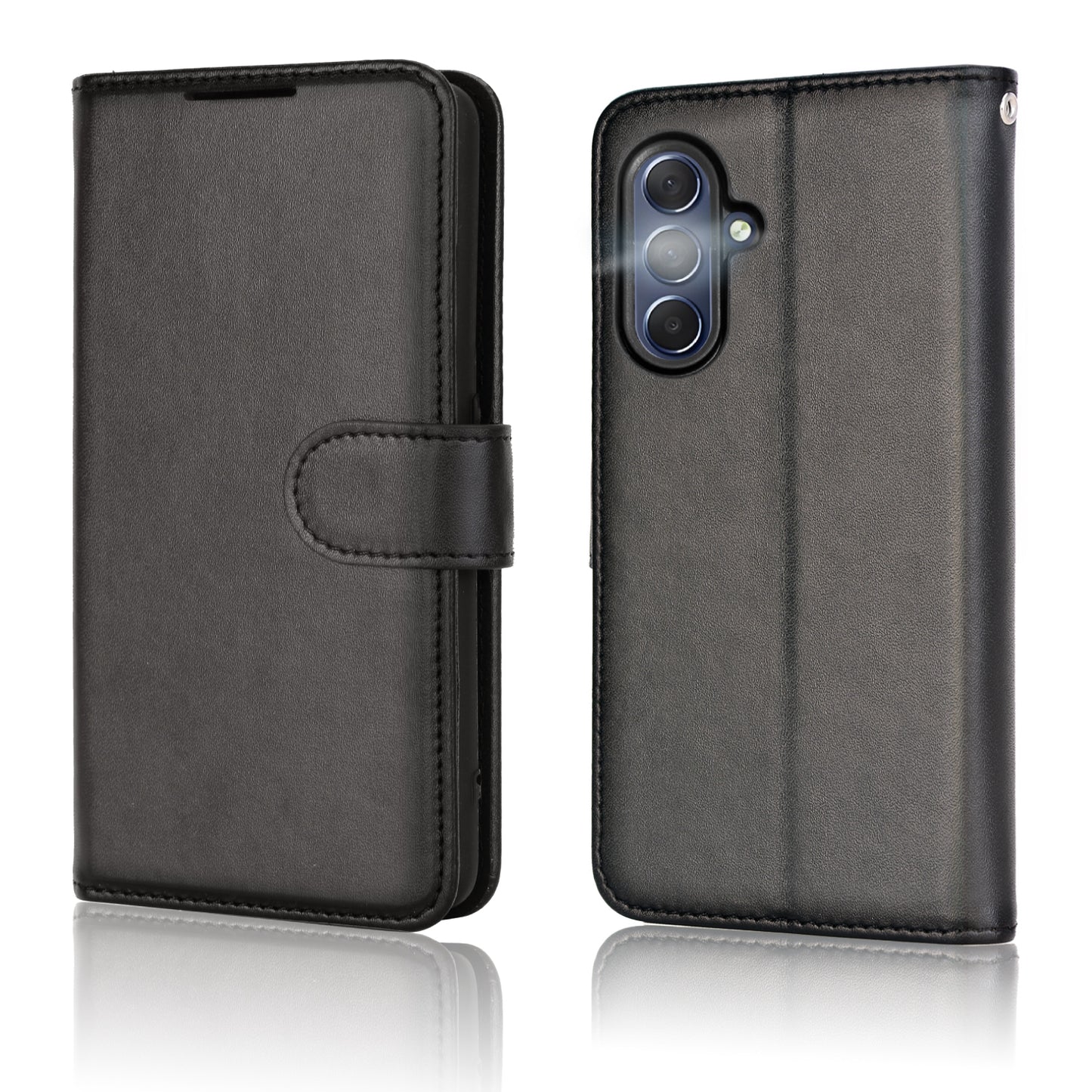 [Wallet Case] Protective Cover with Cash & RFID Blocking Card Holder, Stand and Wrist Strap For Samsung Galaxy A17 5G / A17 4G