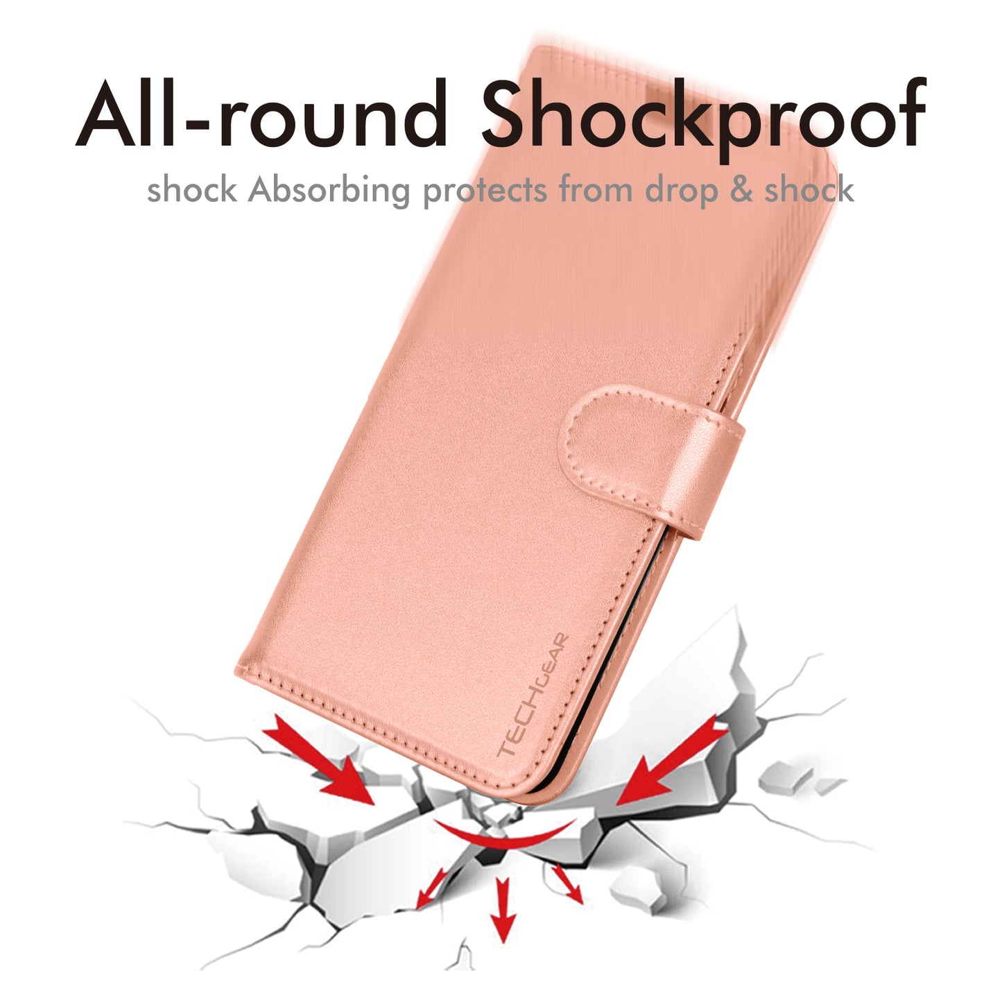 [Wallet Case] Protective Cover with Cash & RFID Blocking Card Holder, Stand and Wrist Strap For Samsung Galaxy A17 5G / A17 4G