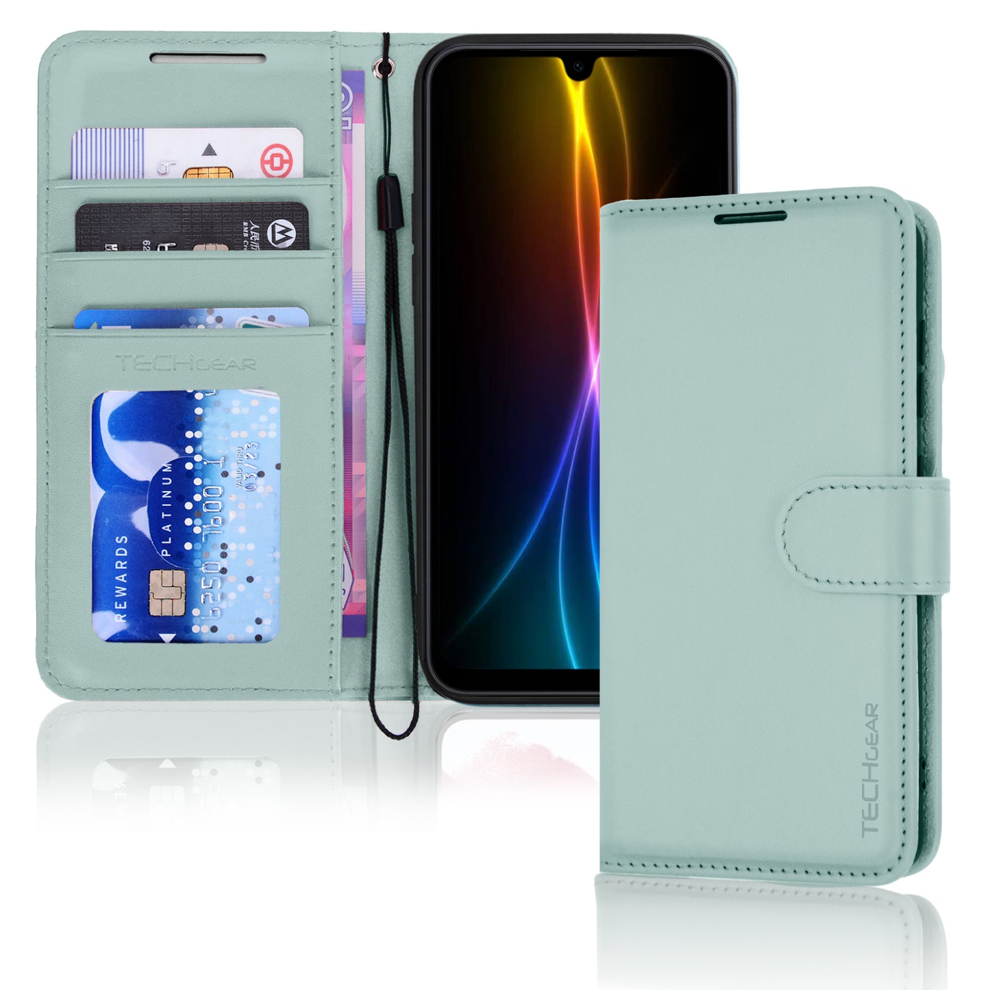 [Wallet Case] Protective Cover with Cash & RFID Blocking Card Holder, Stand and Wrist Strap For Samsung Galaxy A17 5G / A17 4G