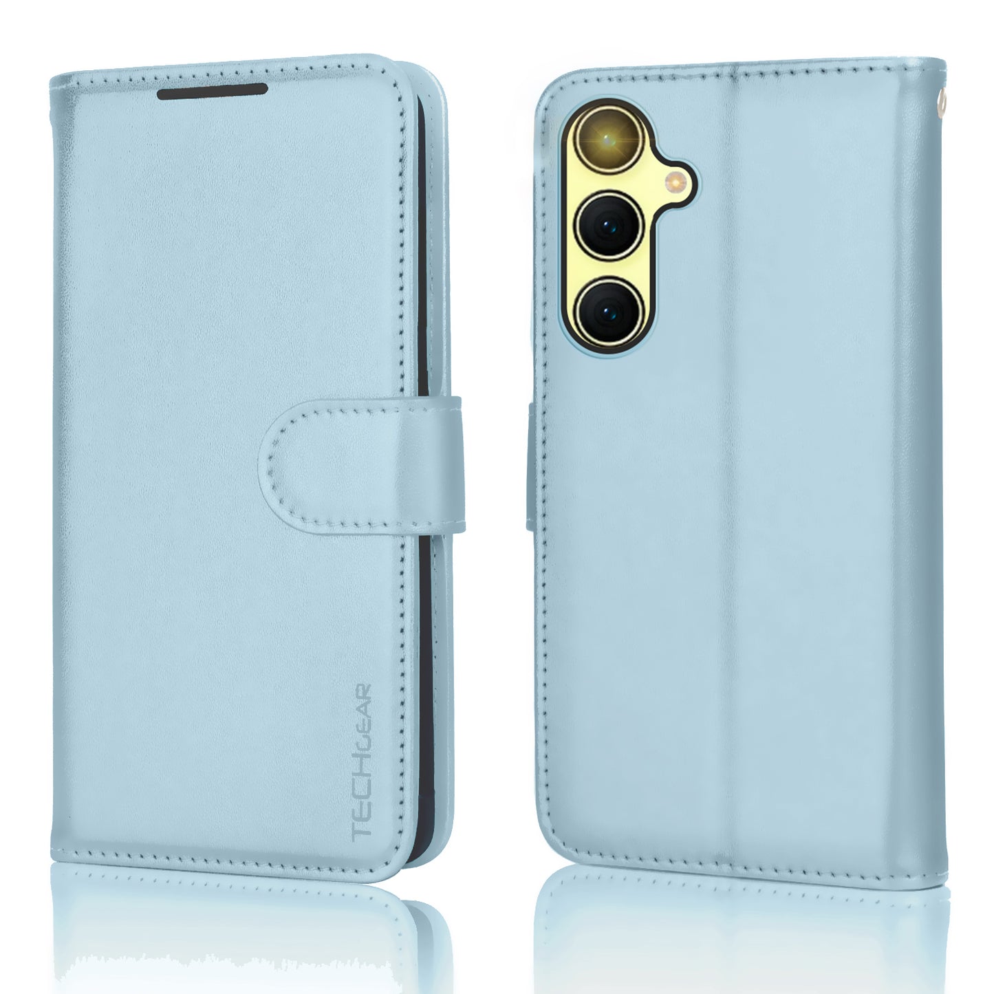 TECHGEAR RFID Wallet Case for Samsung Galaxy A57 5G / A57 4G – Premium PU Leather Flip Cover with Card Slots, Clear ID Window, Kickstand & Wrist Strap
