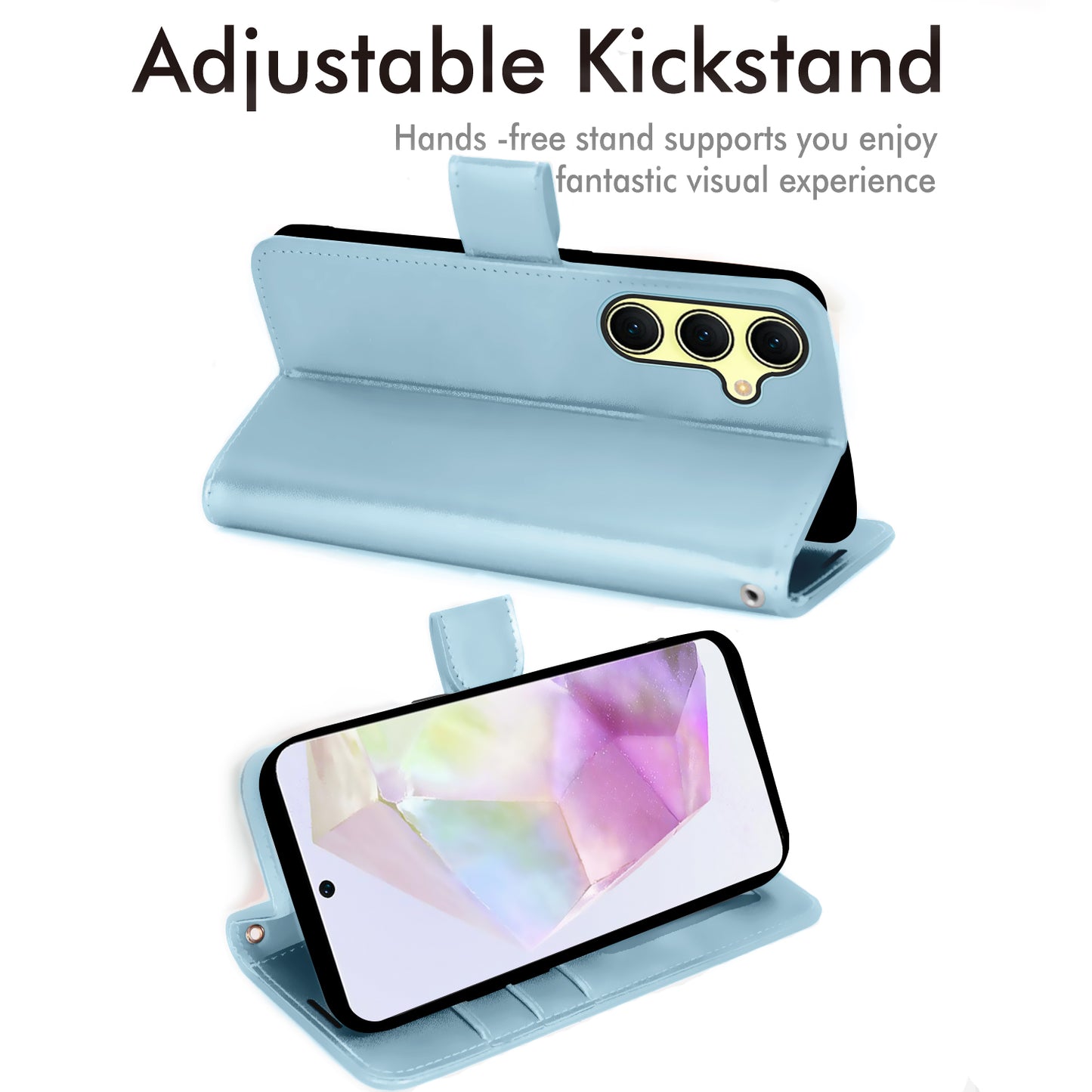 TECHGEAR RFID Wallet Case for Samsung Galaxy A37 5G / A37 4G – Premium PU Leather Flip Cover with Card Slots, Clear ID Window, Kickstand & Wrist Strap