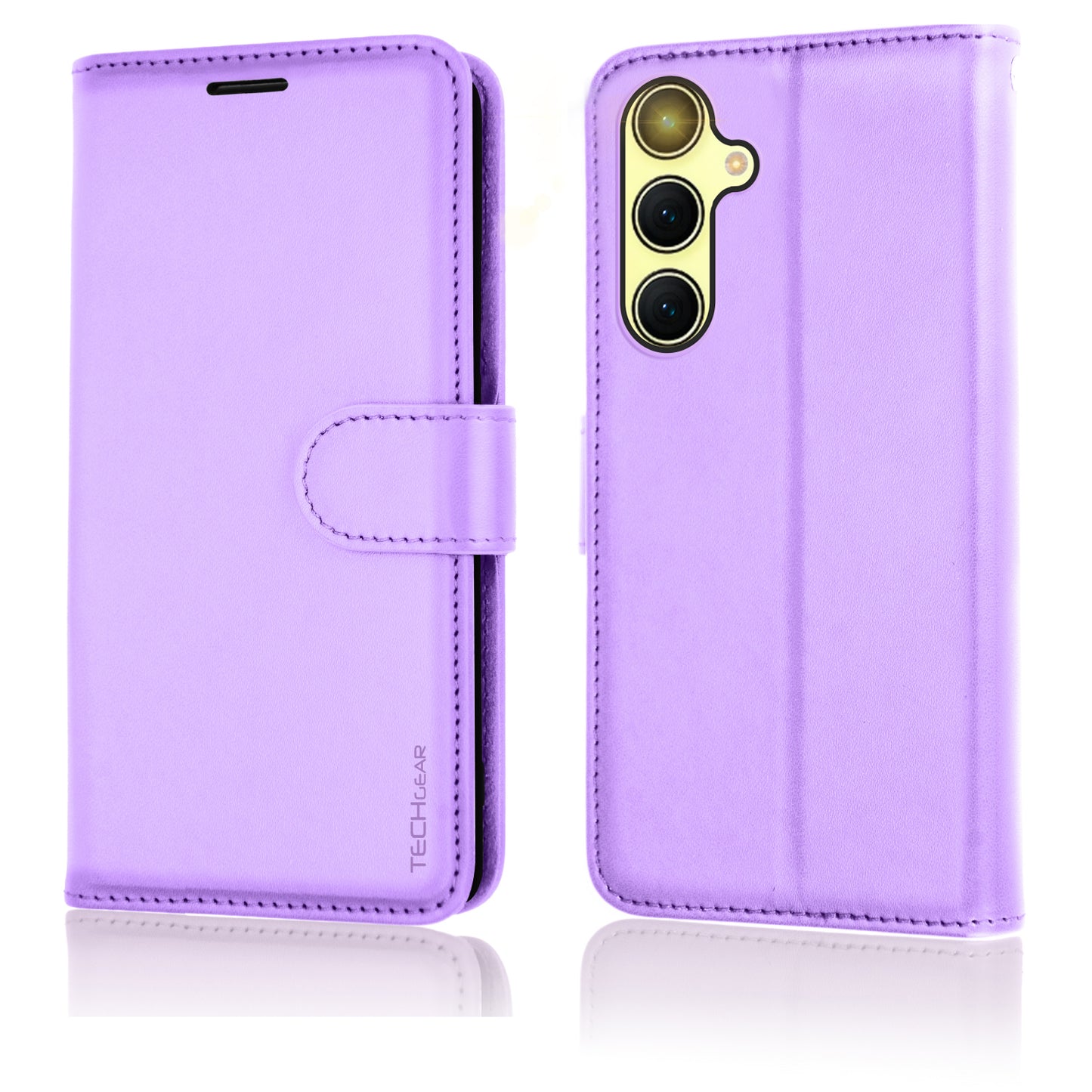 TECHGEAR RFID Wallet Case for Samsung Galaxy A37 5G / A37 4G – Premium PU Leather Flip Cover with Card Slots, Clear ID Window, Kickstand & Wrist Strap