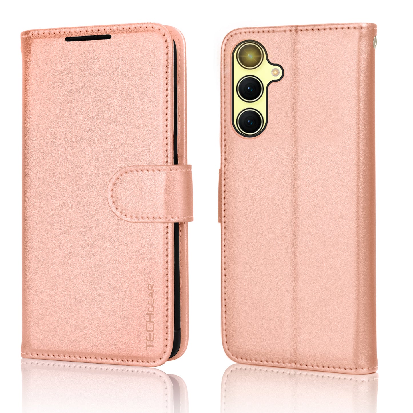 TECHGEAR RFID Wallet Case for Samsung Galaxy A37 5G / A37 4G – Premium PU Leather Flip Cover with Card Slots, Clear ID Window, Kickstand & Wrist Strap