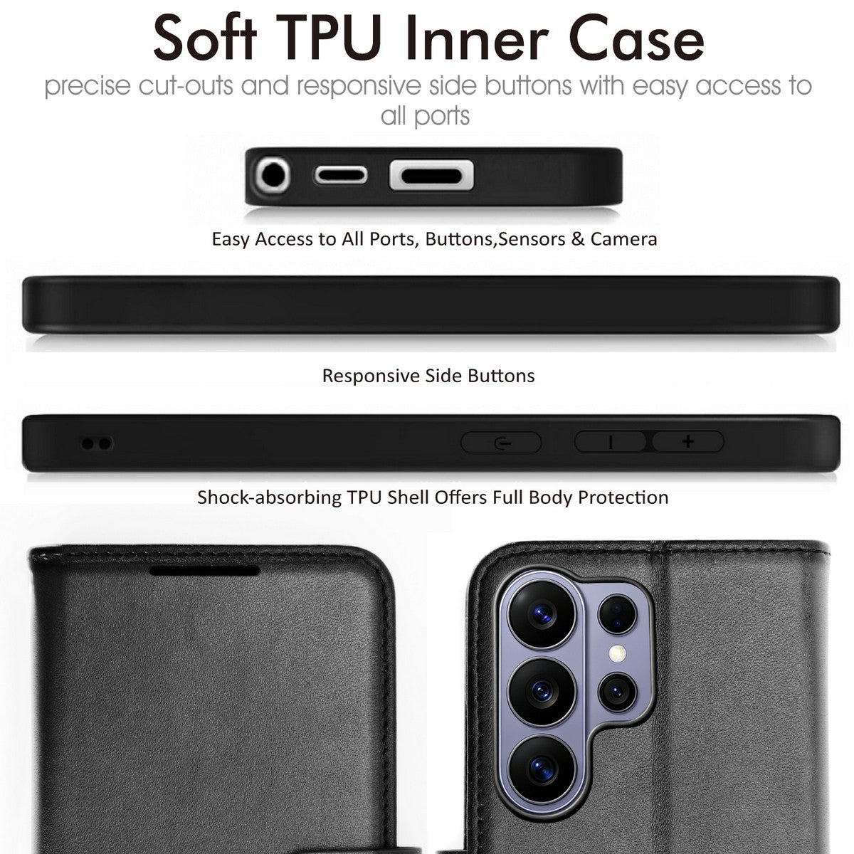 TECHGEAR RFID Wallet Case for Samsung Galaxy S26 Ultra 5G – Premium PU Leather Flip Cover with Card Slots, Clear ID Window, Kickstand & Wrist Strap