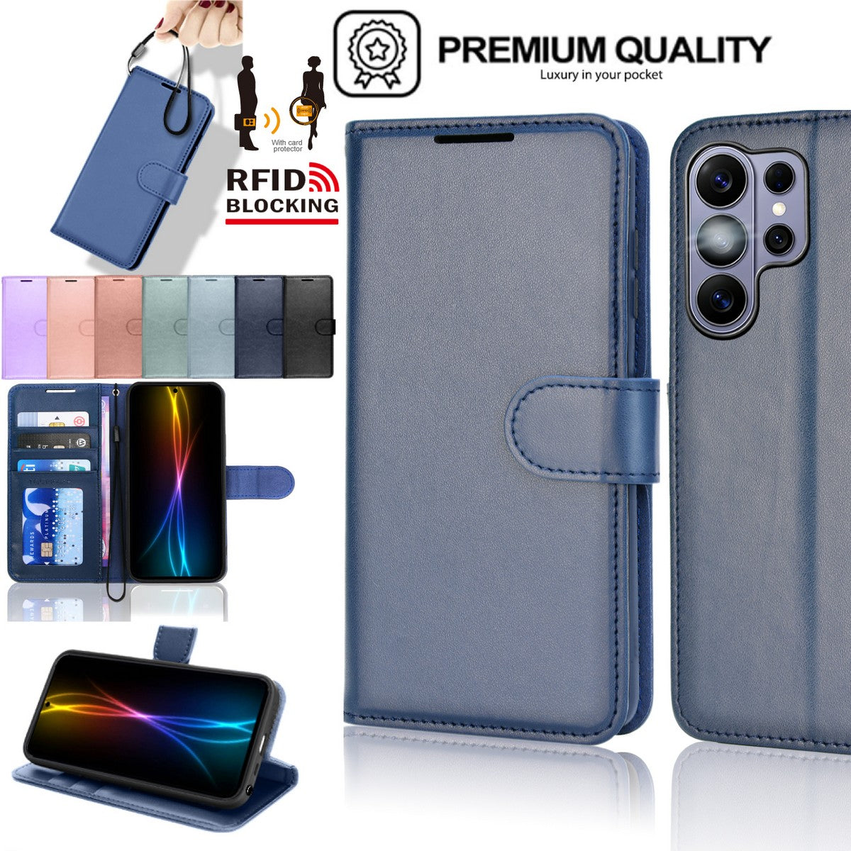 TECHGEAR RFID Wallet Case for Samsung Galaxy S26 Ultra 5G – Premium PU Leather Flip Cover with Card Slots, Clear ID Window, Kickstand & Wrist Strap
