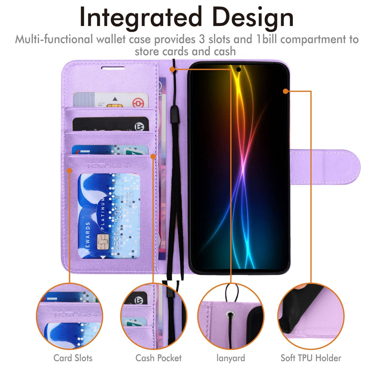 TECHGEAR RFID Wallet Case for Samsung Galaxy S26 Ultra 5G – Premium PU Leather Flip Cover with Card Slots, Clear ID Window, Kickstand & Wrist Strap