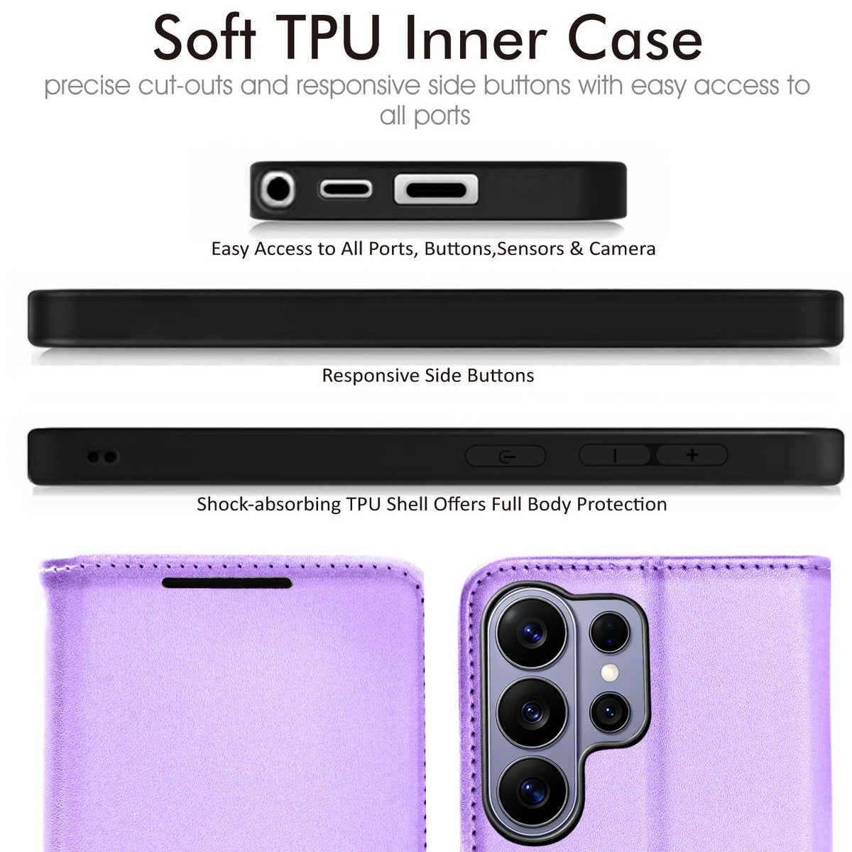 TECHGEAR RFID Wallet Case for Samsung Galaxy S26 Ultra 5G – Premium PU Leather Flip Cover with Card Slots, Clear ID Window, Kickstand & Wrist Strap