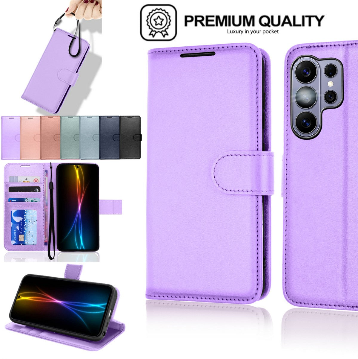 TECHGEAR RFID Wallet Case for Samsung Galaxy S26 Ultra 5G – Premium PU Leather Flip Cover with Card Slots, Clear ID Window, Kickstand & Wrist Strap