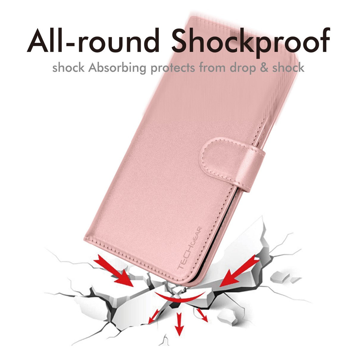 TECHGEAR RFID Wallet Case for Samsung Galaxy S26 Ultra 5G – Premium PU Leather Flip Cover with Card Slots, Clear ID Window, Kickstand & Wrist Strap