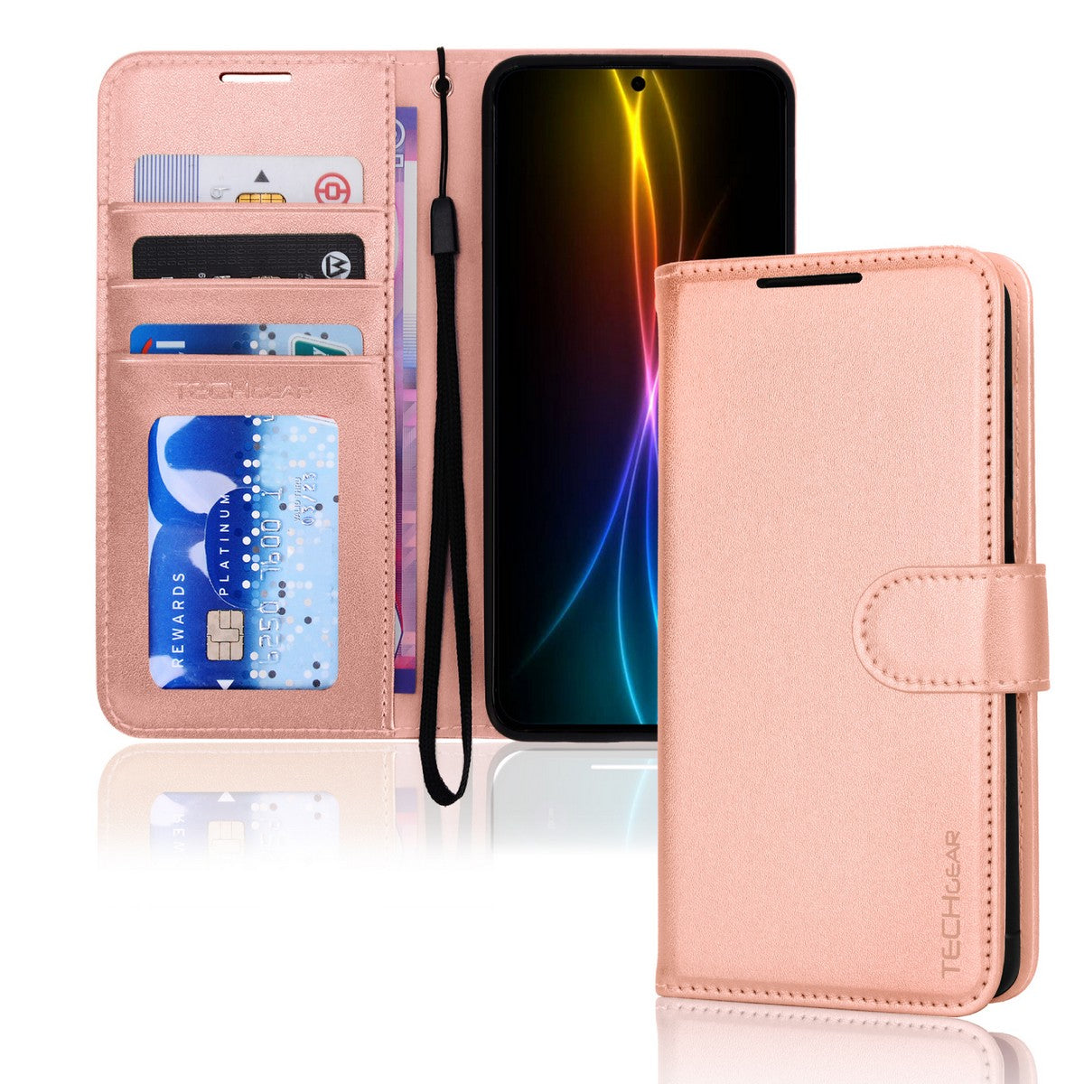 TECHGEAR RFID Wallet Case for Samsung Galaxy S26 Ultra 5G – Premium PU Leather Flip Cover with Card Slots, Clear ID Window, Kickstand & Wrist Strap