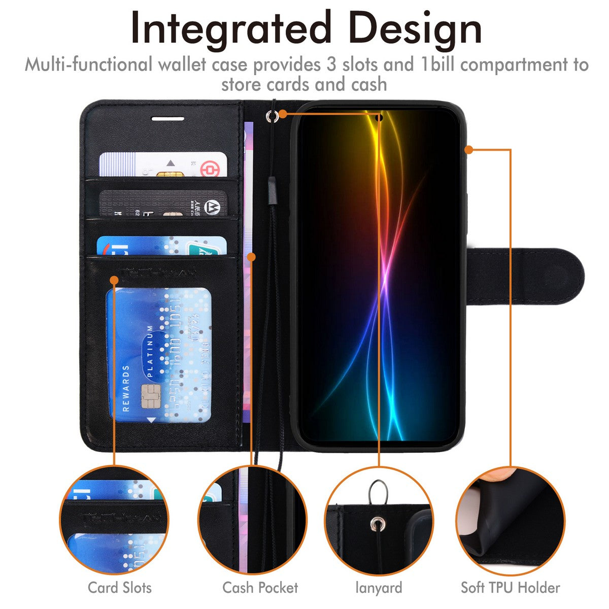 TECHGEAR RFID Wallet Case for Samsung Galaxy S26 Plus 5G (S26+) – Premium PU Leather Flip Cover with Card Slots, Clear ID Window, Kickstand & Wrist Strap