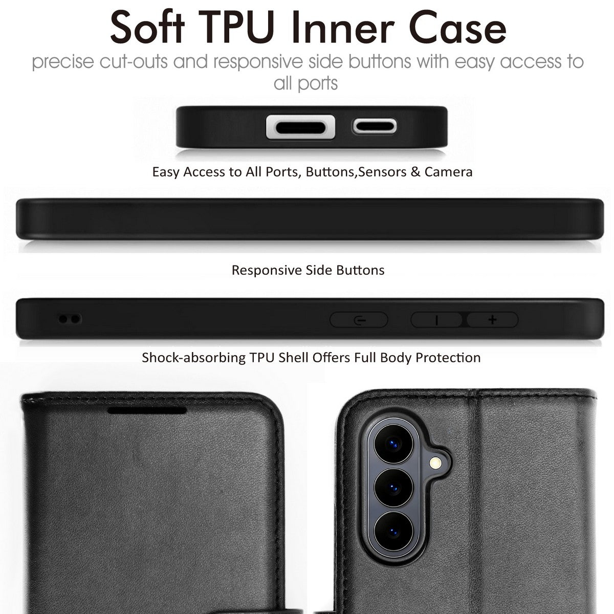 TECHGEAR RFID Wallet Case for Samsung Galaxy S26 Plus 5G (S26+) – Premium PU Leather Flip Cover with Card Slots, Clear ID Window, Kickstand & Wrist Strap