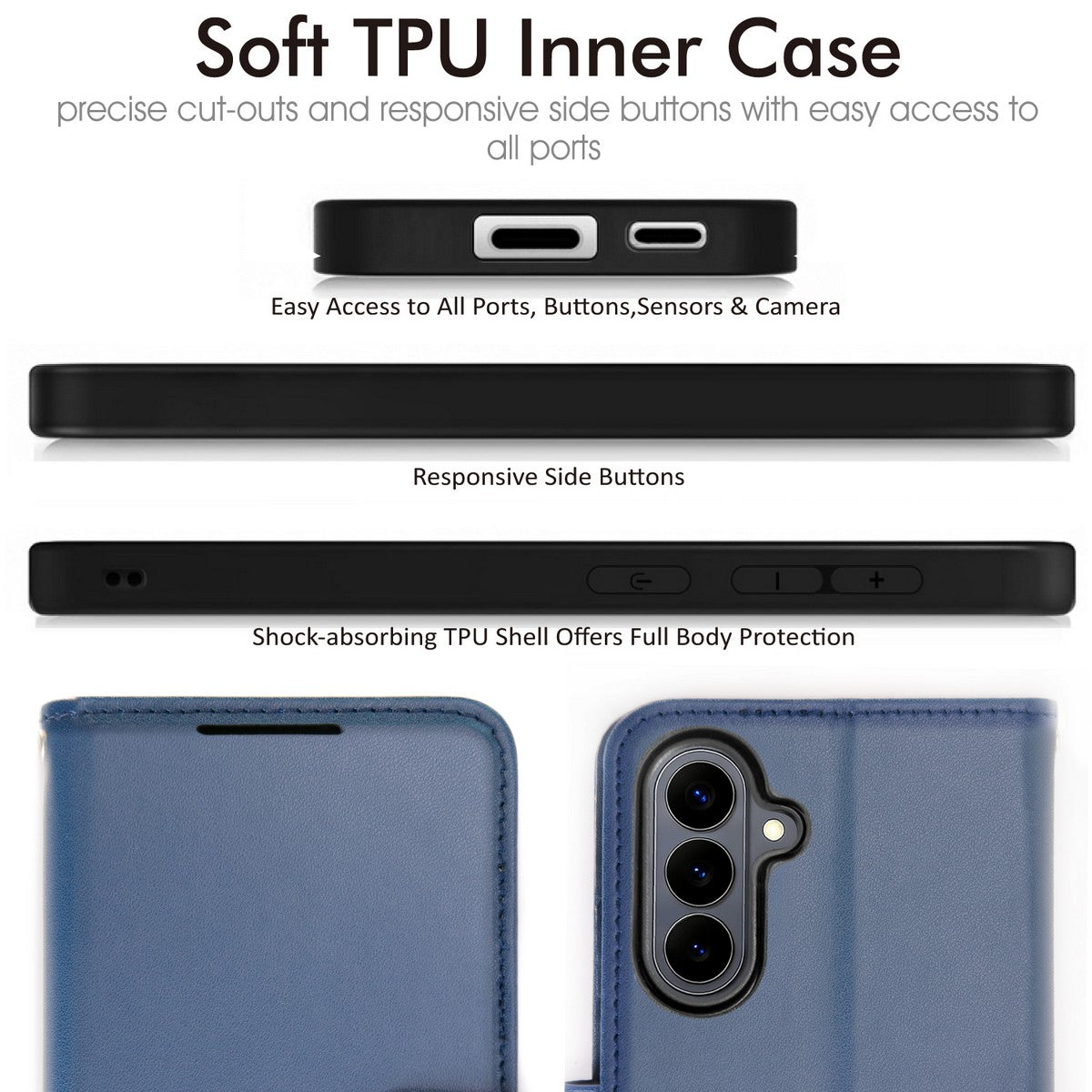 TECHGEAR RFID Wallet Case for Samsung Galaxy S26 Plus 5G (S26+) – Premium PU Leather Flip Cover with Card Slots, Clear ID Window, Kickstand & Wrist Strap