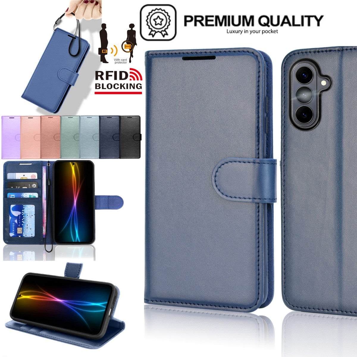 TECHGEAR RFID Wallet Case for Samsung Galaxy S26 Plus 5G (S26+) – Premium PU Leather Flip Cover with Card Slots, Clear ID Window, Kickstand & Wrist Strap