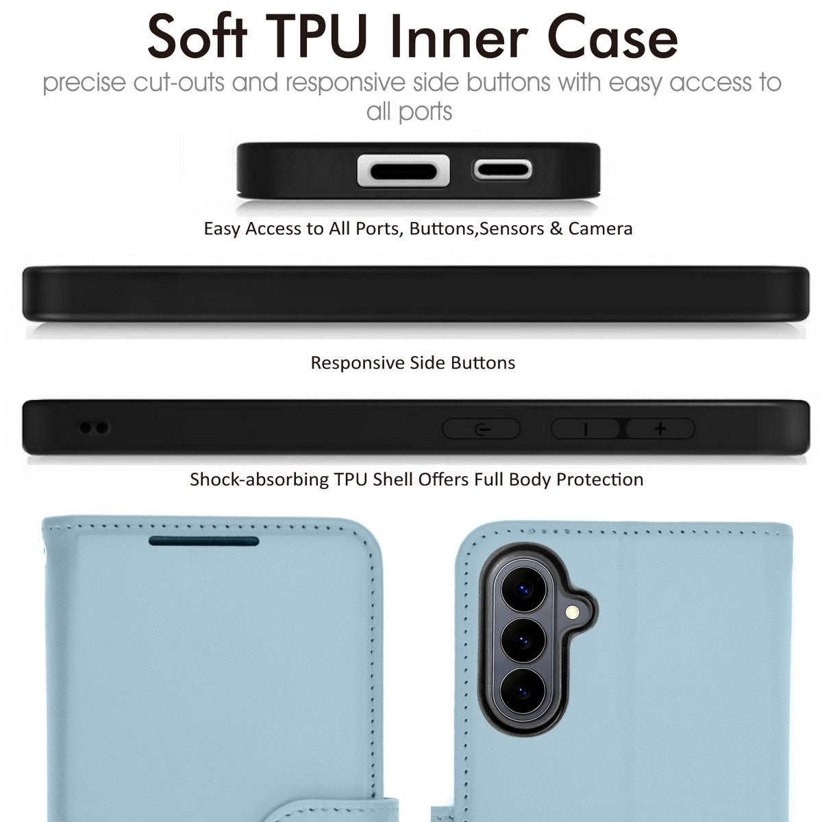 TECHGEAR RFID Wallet Case for Samsung Galaxy S26 Plus 5G (S26+) – Premium PU Leather Flip Cover with Card Slots, Clear ID Window, Kickstand & Wrist Strap